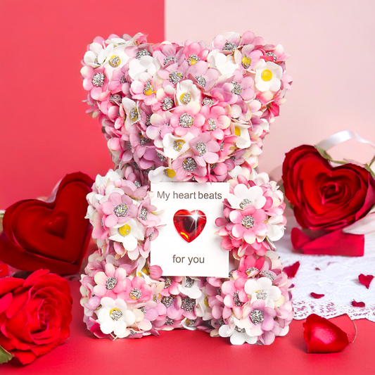Herzlicher Rosenbär zum Valentinstag