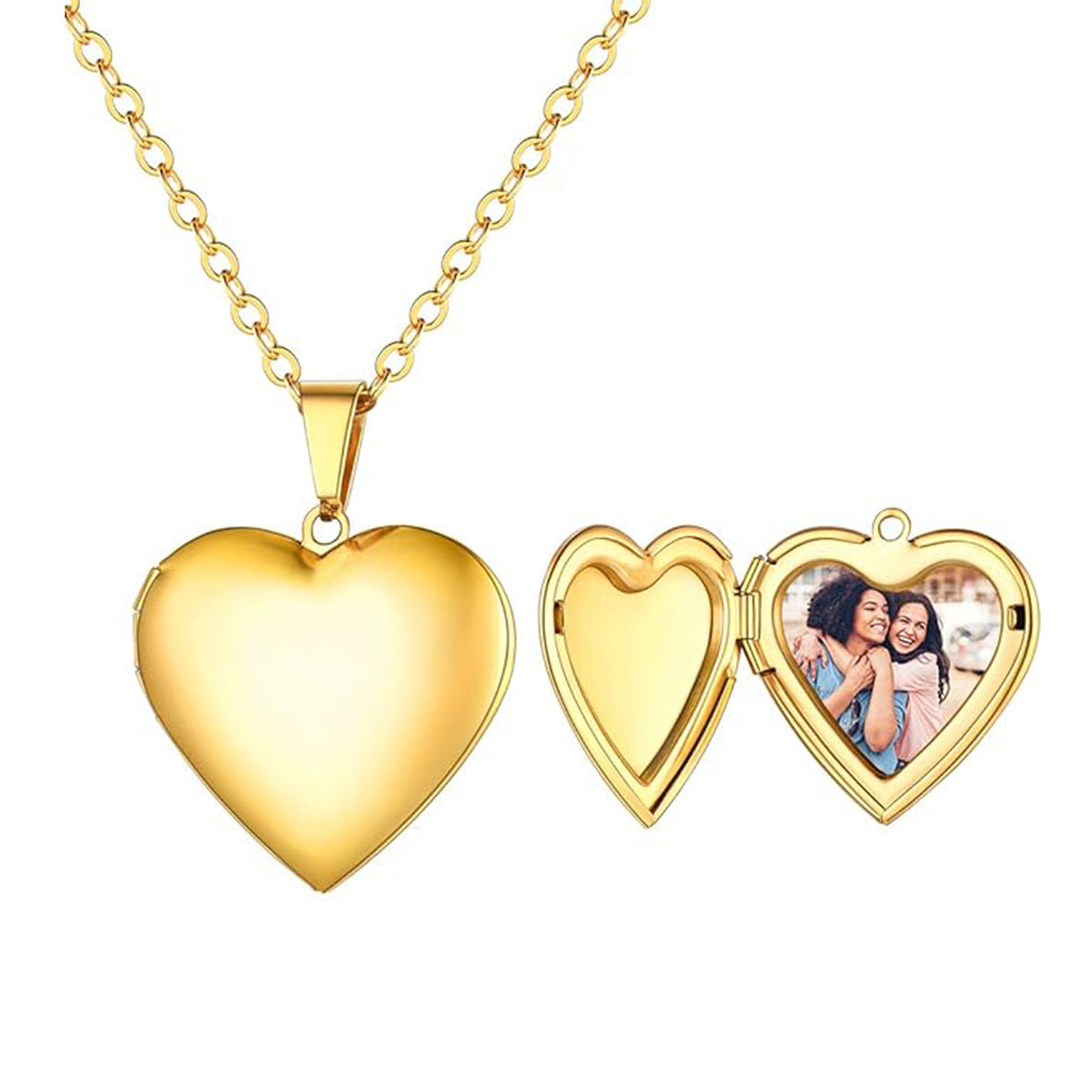 Herz-Medaillon mit Bild & Gravur – Geschenk für Mama