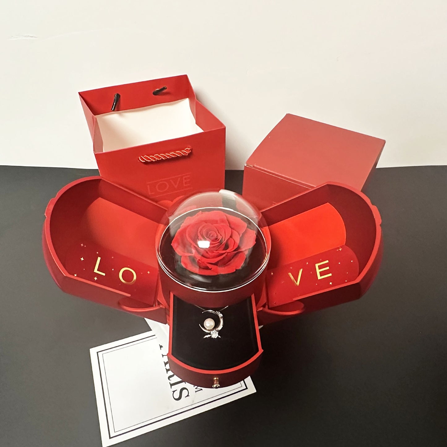 Für immer Rose – Geschenkbox mit Geheimfach für persönliche Botschaft