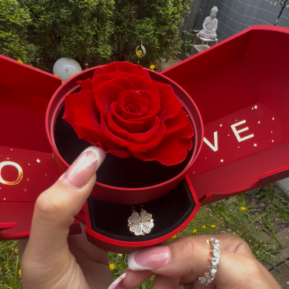 Für immer Rose – Geschenkbox mit Geheimfach für persönliche Botschaft