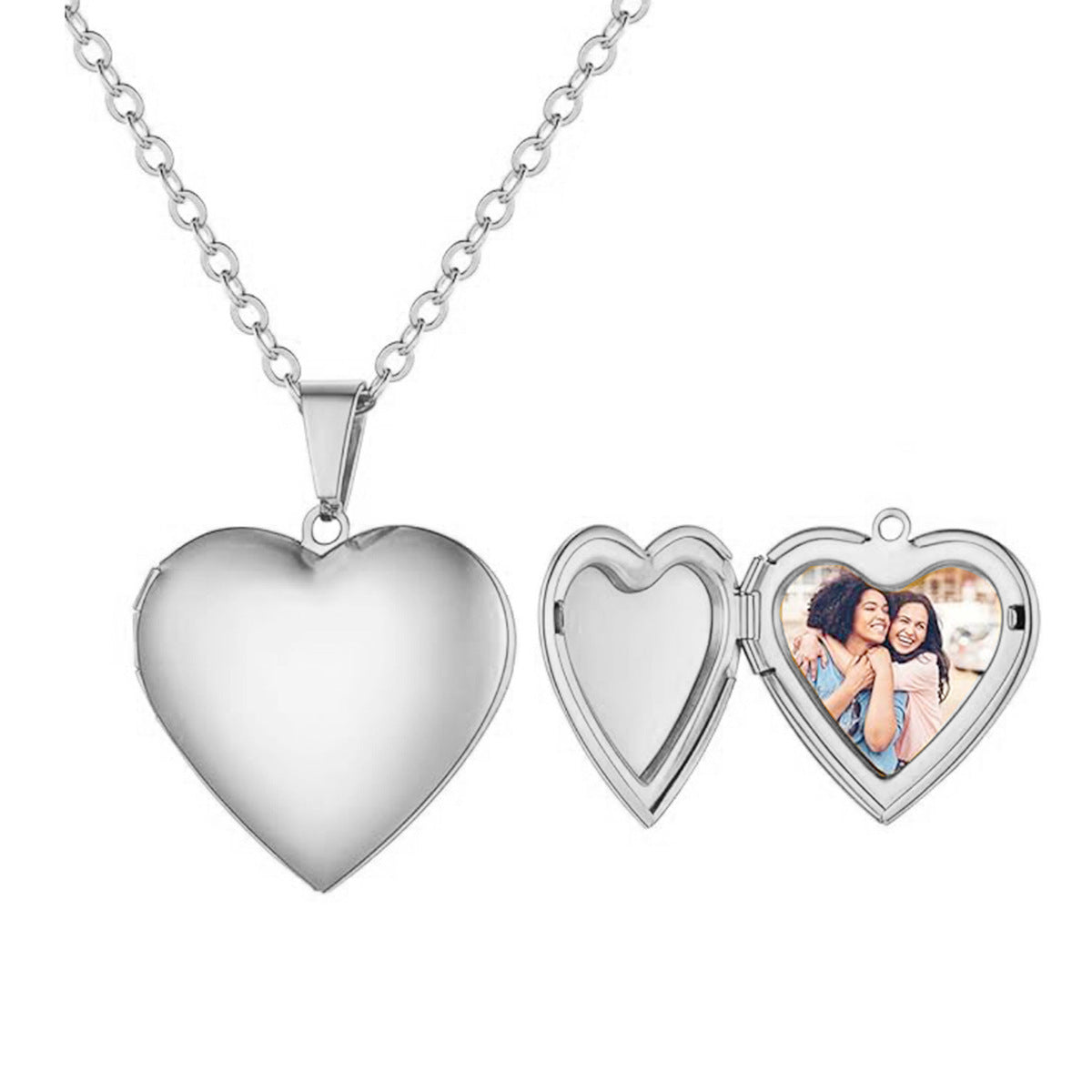 Herz-Medaillon mit Bild & Gravur – Geschenk für Mama